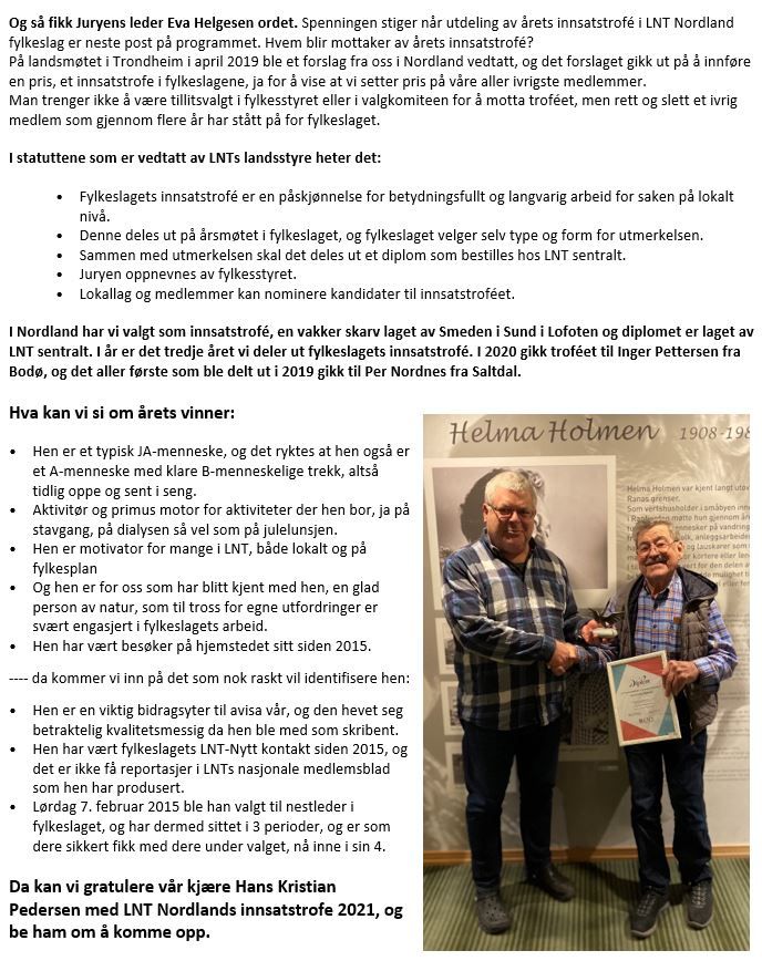 2021 Hans Kristian Pedersen fra Mo i Rana